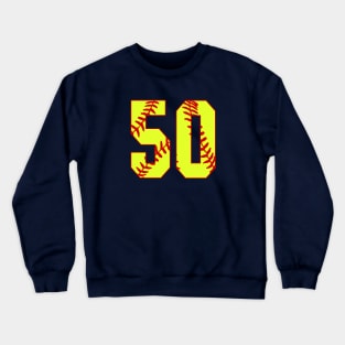 Fastpitch Softball Number 50 #50 Softball Shirt Jersey Uniform Favorite Player Biggest Fan Crewneck Sweatshirt